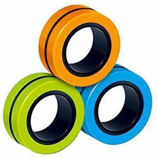 CSK CREATION Anti-Stress Finger FinGears Magnetic Rings for Autism Anxiety Relief Focus Toys, Magnetic Bracelet Ring Unzip Toy Magical Ring Props Tools, Stress Relief Fidget Sensory Toys Set (Multicolor)