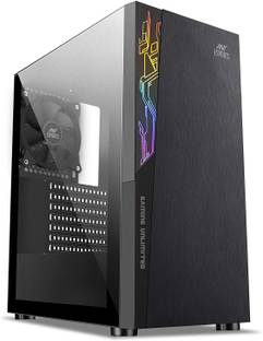 Ant Esports ICE-120AG Mid Tower Computer Case I Gaming Cabinet Supports ATX, Micro-ATX, Mini-ITX Motherboard with 1 x 120 mm Rear Fan Preinstalled - Black Mid Tower Cabinet