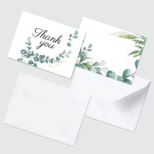 CLICKEDIN Beautiful Thank you card & Envelop Set Of 24 Card Unique Design Greeting Card