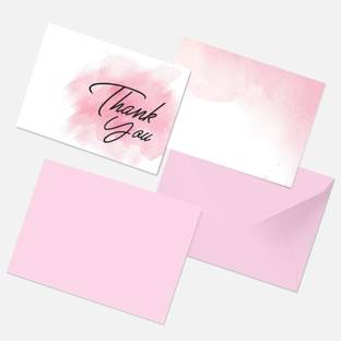 CLICKEDIN "Thank You" 24 Pieces Mini Blank Greeting Cards with Designed Envelopes 6 x 4 Inch Note Card and Envelop Set Greeting Card