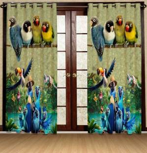 Nakoda Export 274 cm (9 ft) Polycotton, Silk Room Darkening Long Door Curtain (Pack Of 2)
