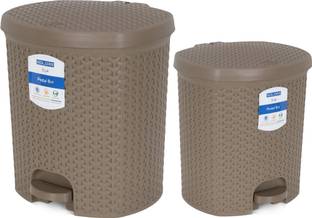 KOLORR 14 L And 6 L Magnum Pedal Pack of 2 Brown Wastebins Combo for Kitchen & Office Plastic Dustbin