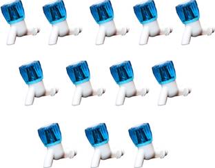 Shriumiya Pvc Blue Crystal Short body bib cock pack of 12 pvc plastic blue Crystal Short body bib cock standard size 1/2" - for hot & cold water bib tap Bib Tap Faucet