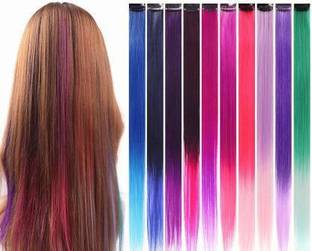 TBC 10 Packs Colored Clip in Extensions 21'' Colorful Straight Extensions Hair Extension