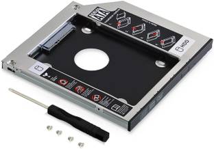 microware Universal 9.5mm SATA to SATA 2nd SSD HDD Hard Drive Caddy Adapter Tray Enclosures Compatible with DELL, HP, Lenovo ThinkPad, ACER Gateway, ASUS, Sony, Samsung, MSI, Laptop (for SSD and HDD) 2.5 inch Shock Resistant HDD Enclosures