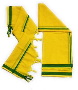 SHERHAAN Striped Yellow Lungi