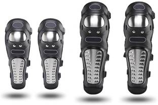AXWee Elbow Guard, Knee Guard Free Black, Silver