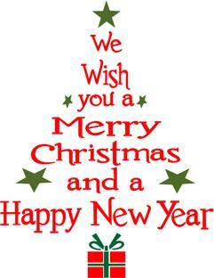 K2A Decor 67 cm wish you a merry christmas and happy new year Self Adhesive Sticker