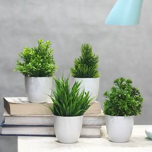 DEVSCREATION Green Callalily Artificial Flower  with Pot