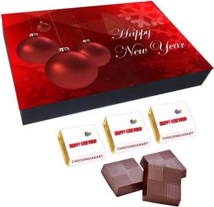 CHOCOINDIANART Superior Happy New Year, 12pcs Delicious Chocolate Gift, Bars