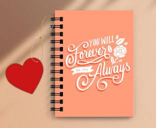 DI-KRAFT "Forever" Notebook for Gift , home & office use spiral diary with Dangler(6*8 Inch) A5 Diary Unruled 160 Pages