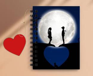 DI-KRAFT "Moon love" Notebook for Gift , home & office use spiral diary with Dangler (6*8 Inch) A5 Diary Unruled 160 Pages