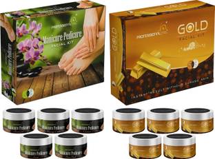 PROFESSIONAL FEEL 24K GOLD + MANICURE PEDICURE FACIAL KIT, Unisex For Fairness, Skin Whitening, Instant Glow (In-stat Glow Face Best Facial Kit Ever in India) (Set of 5)