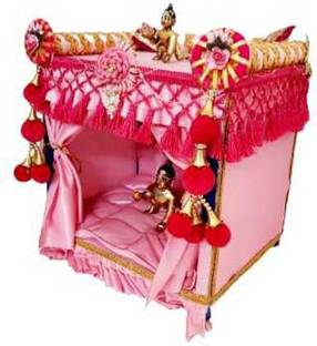 SHYAM {Double Decker BED} Laddu Gopal special WOODEN Bed Laddu Size Large(5 to 6) Jhula