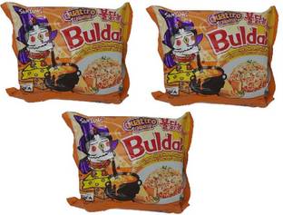 Samyang Buldak Quattro Cheese Hot Chicken Flavour Ramen | 145 gm | (Pack of 3) Instant Noodles Non-vegetarian