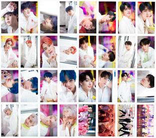 CRAFTSCORNER BTS Boy with love Photo Postcard Lomo Cards (Set of 32) with 5 Photo Clips and 1 String Pack of 32