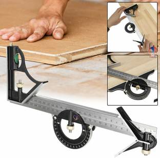 Mass Pro Multipurpose 12" 300mm Combination Square Protractor Level Measure Measuring Angle Ruler Set Ruler