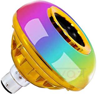Nirvair 12W Golden LED Bulb with Bluetooth Speaker Music Light Bulb B22 RGB Light Ball Bulb Colorful with Remote Control Smart Bulb