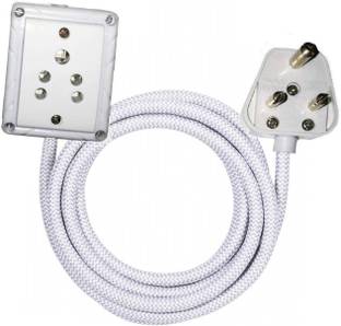 Lucknow Crafts 6A 1 Sockets Power Extension with Wire Cloth Corded, Anchor Socket and Plug With (10 Meter Wire) 1  Socket Extension Boards