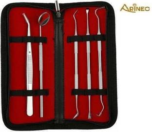 ARINEO Dental Tools Pack of 5 Dental Pick Dental Scaler, Stainless Steel Dental Duty Cleaning Tools for Plaque Tartar Removal of Personal Oral Care & Pet Use Utility Forceps Utility Forceps