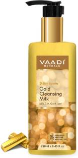 VAADI HERBALS gold cleansing milk with 24 Carat Gold leaf - best body lotion for glowing skin
