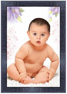 pnf New born Baby Frames with Acrylic Sheet (Glass)-1396-baby Digital Reprint 14 inch x 10 inch Painting