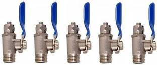 Sahej Multitrade Services 1/4" Inch Brass Inlet Valve for 1/4" RO Pipe Tubing suitable for all types of Domestic Water Purifiers (Pack of 5 Pcs.) Ball Valves Solid Filter Cartridge