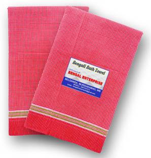 Bengal Enterprise Cotton 300 GSM Bath, Beach, Hair Gamcha Set