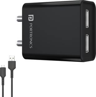 Portronics 12 W 2.4 A Wall Charger for Mobile with Detachable Cable
