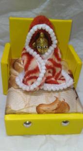 spiritualsale Wooden Sofa for Laddu Gopal Ji: Perfect Resting Place for Kanha Ji Ages 0-7 Wooden All Purpose Chowki