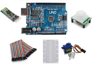 TRUSTECH Ardiuno Uno Bluetooth Kit with Bluetooth Module, PIR Sensor, SG90 Motor, Breadboard and Jumper Electronic Components Electronic Hobby Kit