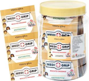 Medigrip Adhesive Band Aid (Pack of 100) Square First Aid Tape