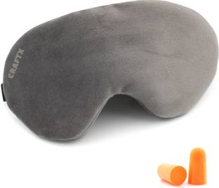 craftx 3D Sleeping Eyemask With Earplugs , 100% Darkness,Super-Soft, Meditation , Deep Sleep , Travel Eye Shade