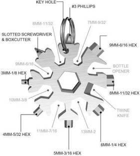 skyunion Screwdriver Tool, Snowflake Multi-Tool Camping & Hiking Wrench Standard Screwdriver
