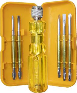 Guide Unbreakable Insulated Industrial Yellow Screwdriver Set Kit LINE TESTER ( 5 in 1) Combination Screwdriver Set