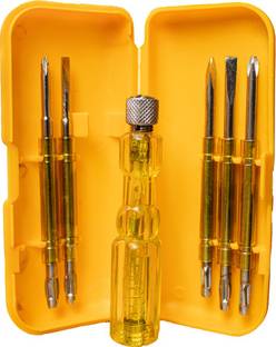Guide Unbreakable Insulated Domestic (Yellow) Kit LINE TESTER ( 5 in 1) Combination Screwdriver Set