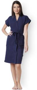 lacylook Navy Blue Medium Bath Robe