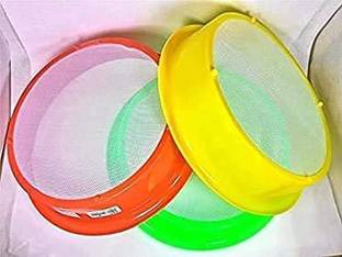 SM एक्सपोर्ट्स Plastic Flour Strainer Aata Chalni Small Atta CHALNI Sieves (Set of 3 Piece) स्ट्रेनर