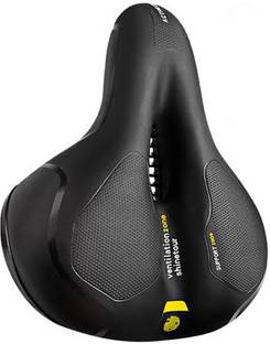 RESHNE Comfortable Bicycle Seat Double Spring Design, Waterproof Leather Bicycle Seat Cover Free Size