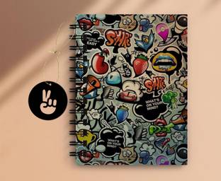 DI-KRAFT Doodling Art Notebook for Gift , home & office use spiral diary with Dangler(6*8 Inch) A5 Diary Unruled 160 Pages