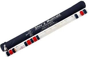 Shiv'z Muzic Flute, Acrylic (Transparent ) Bansuri, A Sharp Base with Written Manual & Bag Fiber Glass Flute