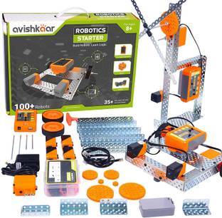 Avishkaar Box Robotics Starter Kit with 120 parts make 100 robots Learn Robotics, Mechanical design and logical thinking for 8year and above