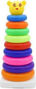 HMV miley Stacking Toys Coloring Large Teddy Rings for Kids 9 Ring Multi Color, Non Toxic Plastic,Multi Use Bath Toy, Indoor Game
