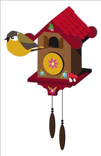 Byte Studio 60 cm Decorative Bird House PVC vinyl multicolor wall sticker size :- 60 Cm X 94 Cm Self Adhesive Sticker