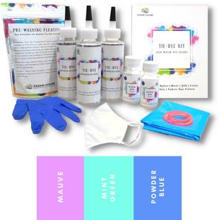 KADAM Tie Dye Kit #15 Candy with Face Mask, Dye Activator and Color Fixative Included, Cold Fabric Dyeing