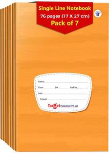 Target Publications Single Line Notebooks |Small Writing Copy | 17 x 27 cm | Writing Book | 7 Regular Notebook Ruled 76 Pages