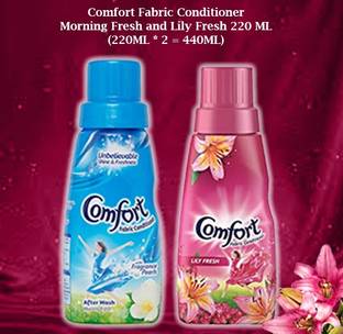 Comfort fabric conditioner Morning Fresh and Lilly fresh 220 ml ( 220 ml * 2 = 440 ML) Fabric Deodorizer