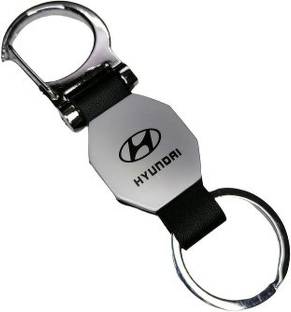 keyaccessories metallic leather hyundai car keyring Key Chain