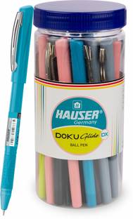 HAUSER Doku Glide 0.7 mm Ball Pen Jar | Sturdy & Refillable | Smudge Free Writing Ball Pen