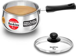Hawkins Stainless Steel Tea Pan with Glass Lid 2 L Inner Lid Induction Bottom Pressure Pan